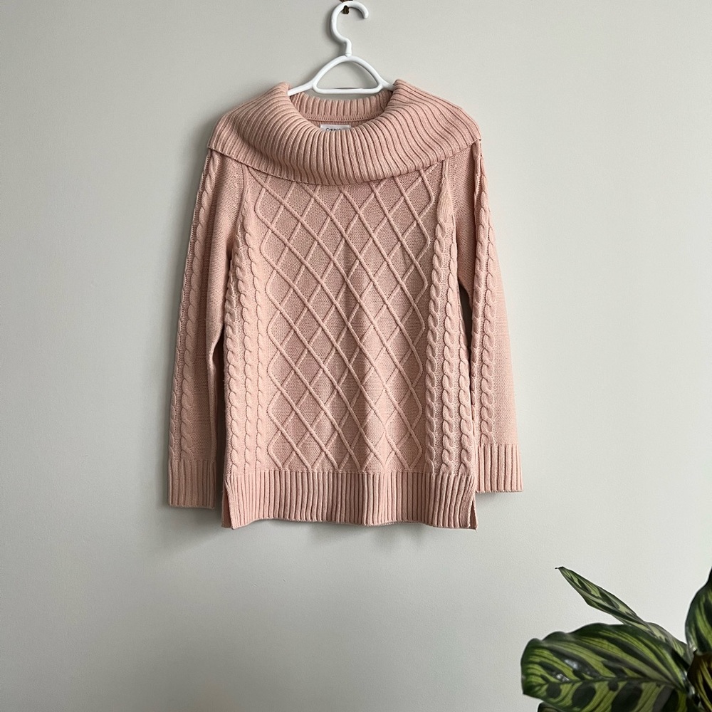 Calvin Klein turtle neck sweater in powder pink